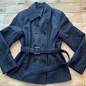 Giacca Black Belted Wool Peacoat